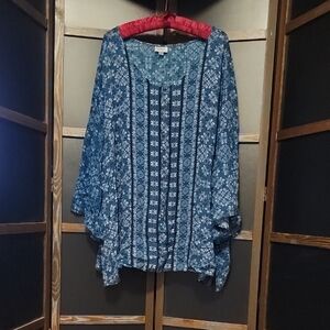 Avenue Blue Floral Blouse